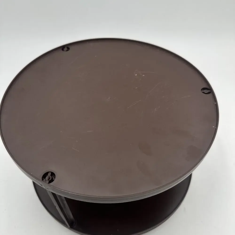 Vintage Lazy Susan 2 Tier Round Turntable 70s Spice Brown Kitchen MCM